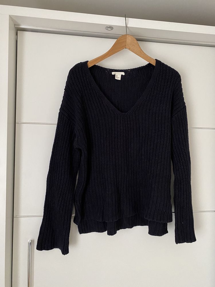 Granatowy sweter h&m S oversize