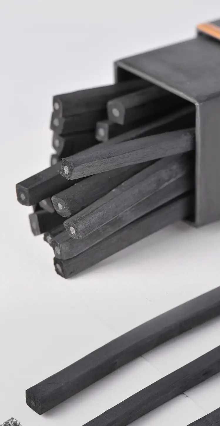 Угольные карандаши 20 шт (5-7 мм) для рисования, графики, растушевка