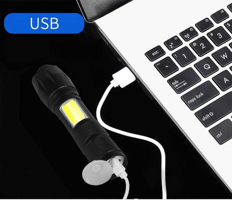 Ліхтарик ручний SJ-525. USB-зарядка, три режими, регуляція світла