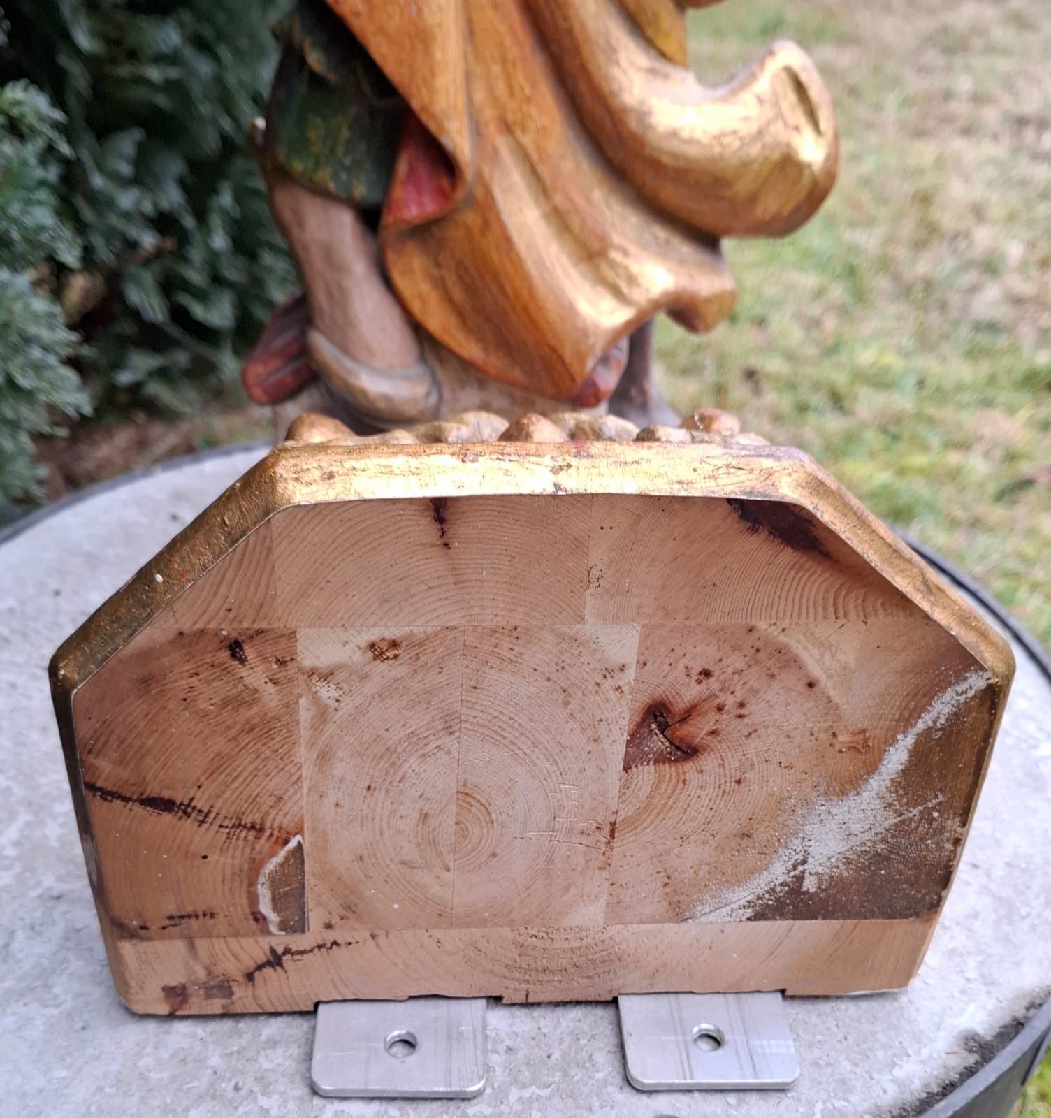 Figura 86cm drewno Święty Florian patron Strażaków Polichromia XIX/XX