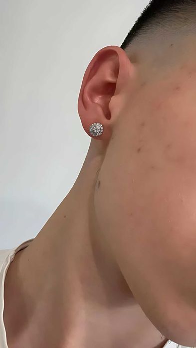 Modne Srebrne Kolczyki Okrągłe z Cyrkoniami - Idealny Prezent!