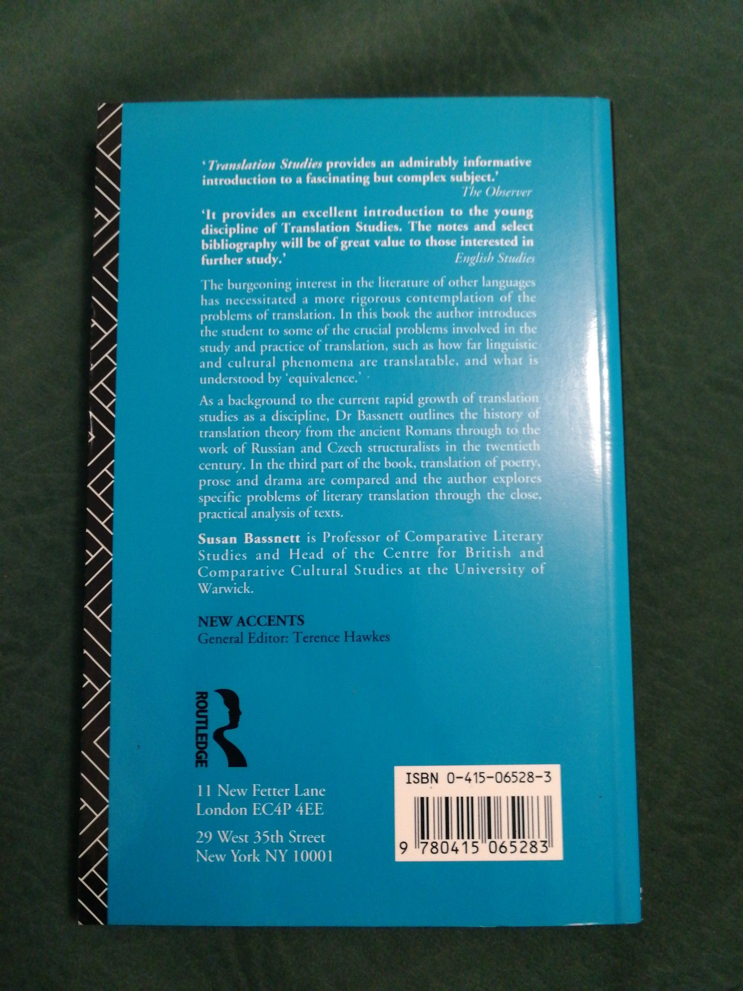 Livro "Translation Studies" de Susan Bassnett