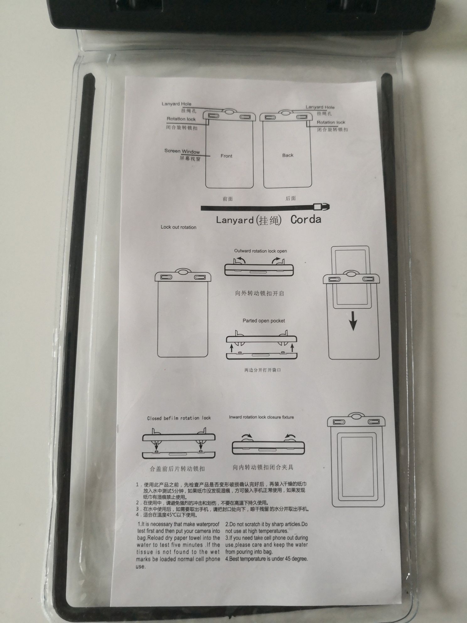 Etui na telefon do wody / basen kajaki pływanie surfing.