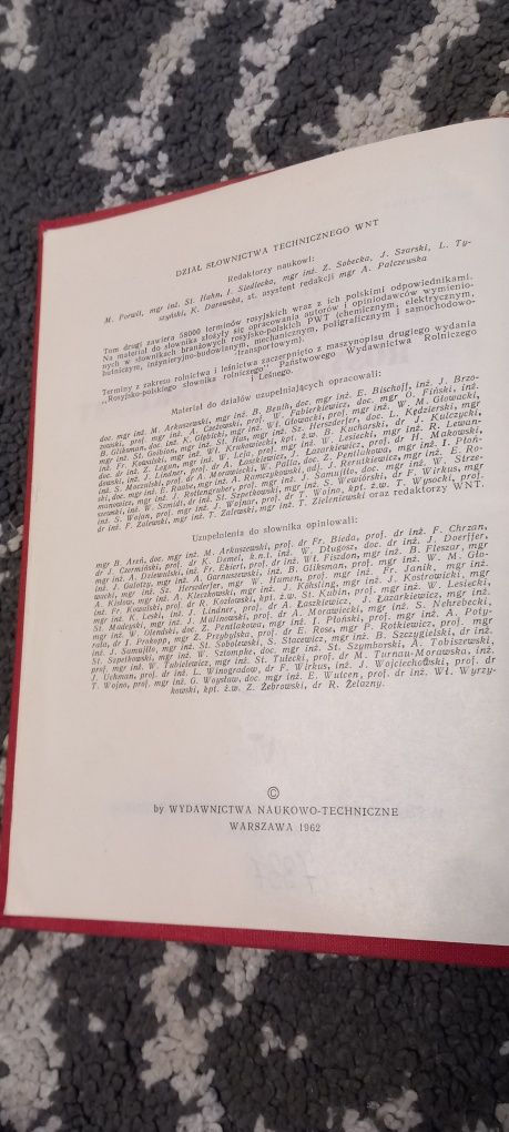 Wielki Słownik techniczny polski rosyjski, 1962