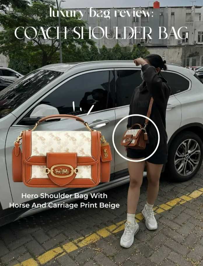 Coach Hero Shoulder Bag With Horse And Carriage Print