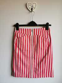 Mango Suit MNG XS 34 spódnica Ołówkowa zip w paski stripes