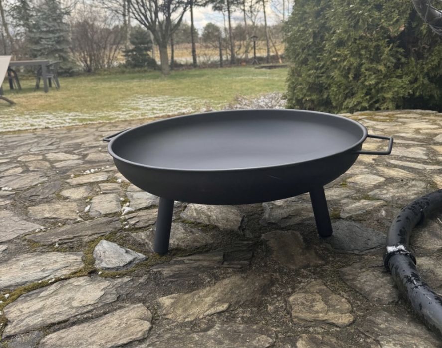 Palenisko ogrodowe  60 cm stalowe czarne do ogniska i grilla