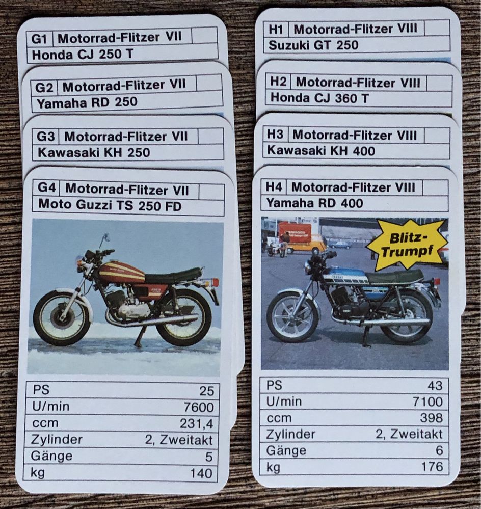 Karty do gry kwartet Motocykle retro motory sport vintage gra zabawa