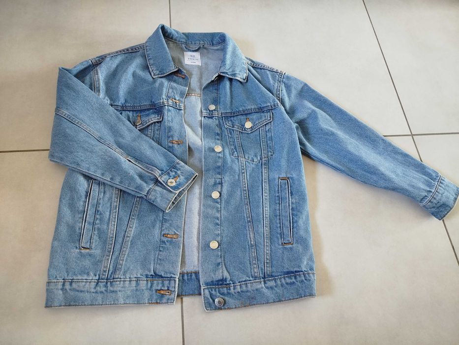 Kurtka katana jeansowa niebieska damska używana, rozmiar 32 (XXS)