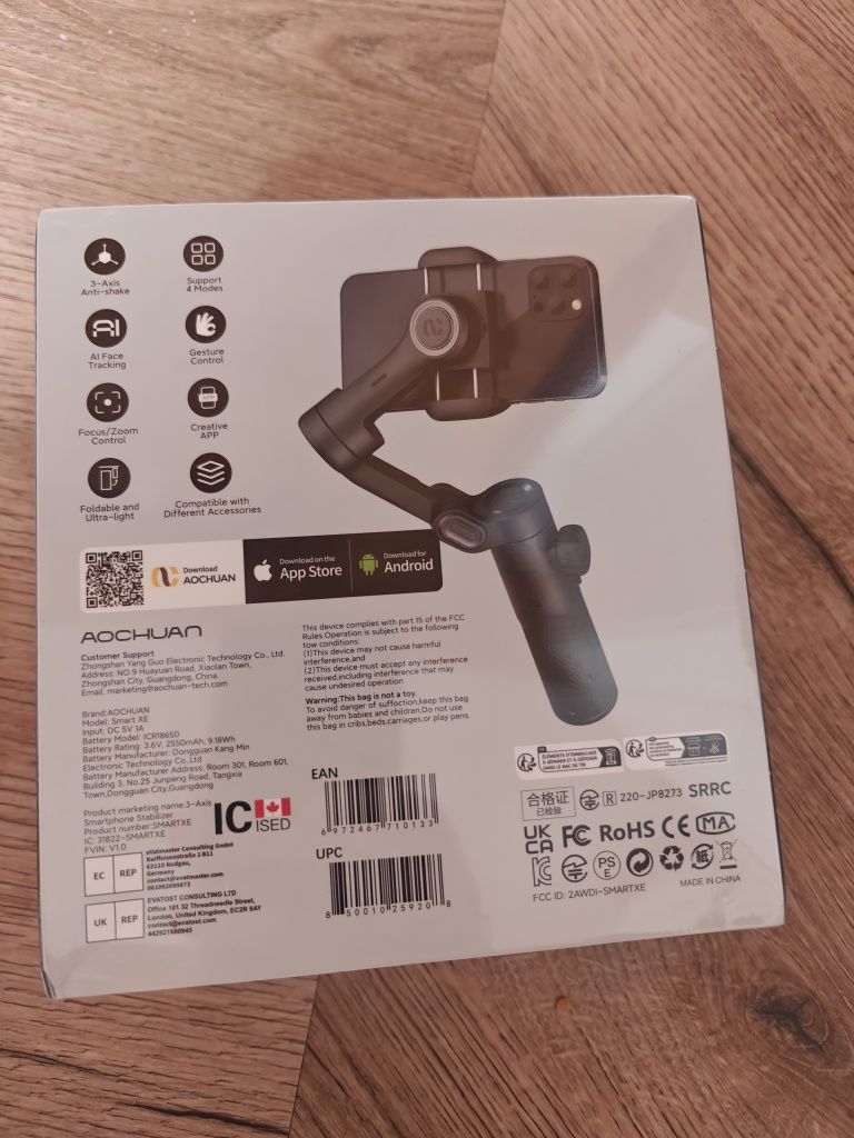 Stabilizator Gimbal Smart XE 3-Axis do smartfona – NOWY, zafoliowany