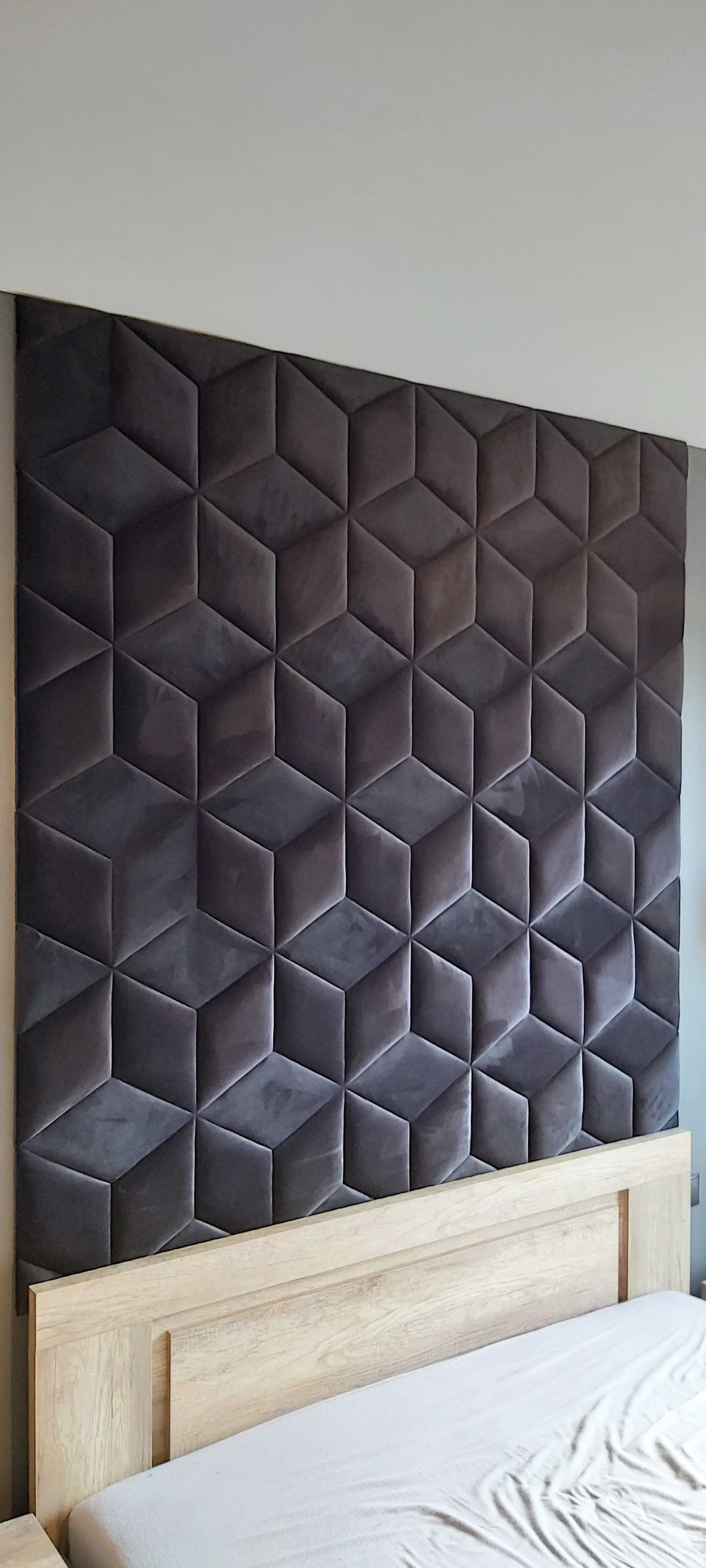 Panele tapicerowane na wymiar, ściana wnęka pikowana tapicerowana
