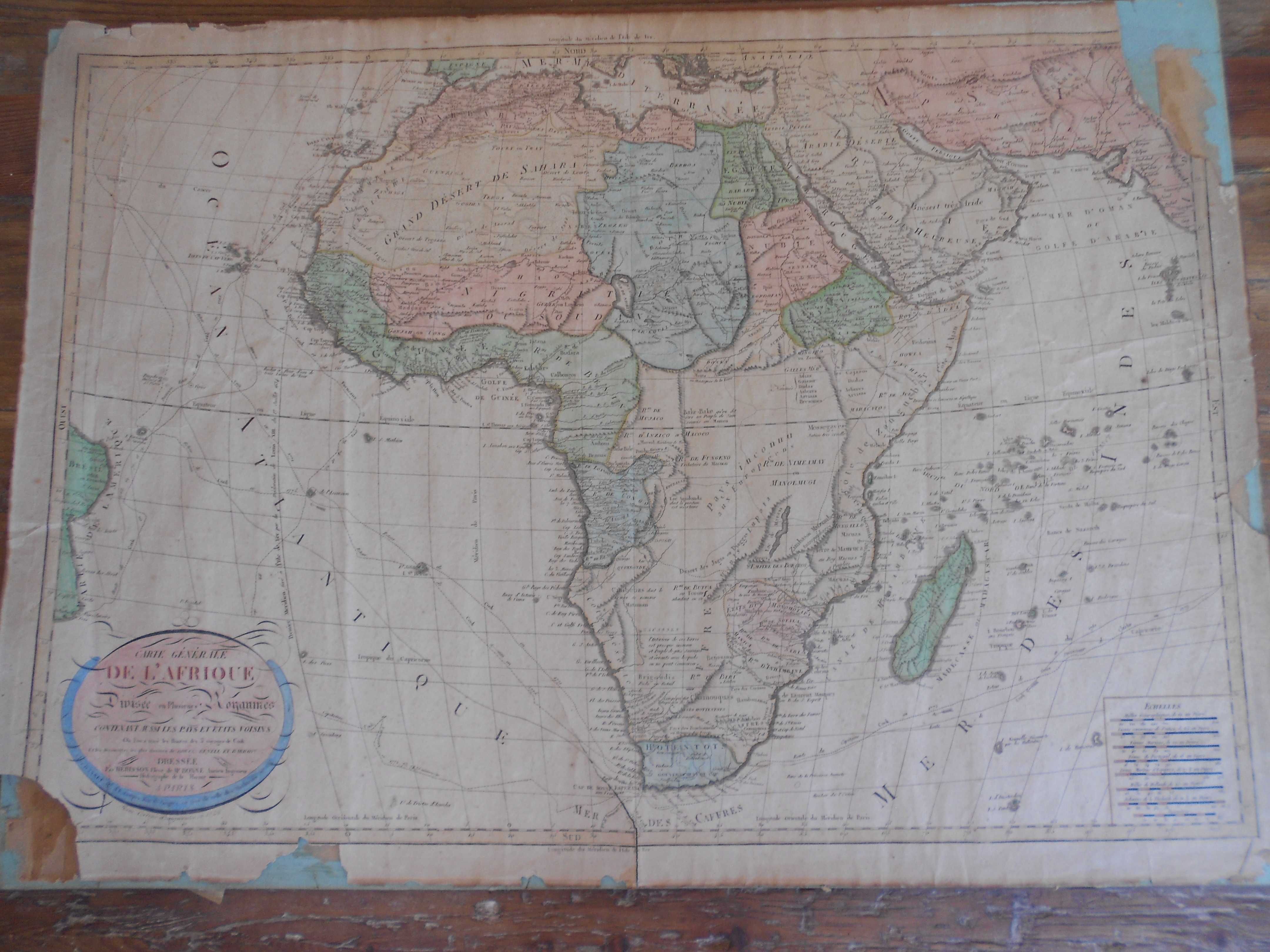 Mapa frances muito antigo Africa 1829