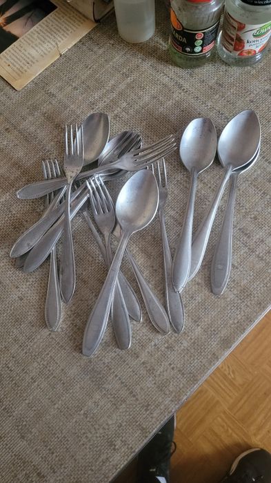 Sztućce PRL aluminiowe Widelce + Łyżki