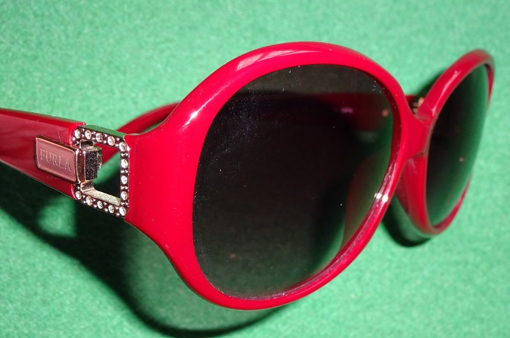 FURLA made in Italy 100% oryg. bordowe MODNE okulary przeciwsłoneczne