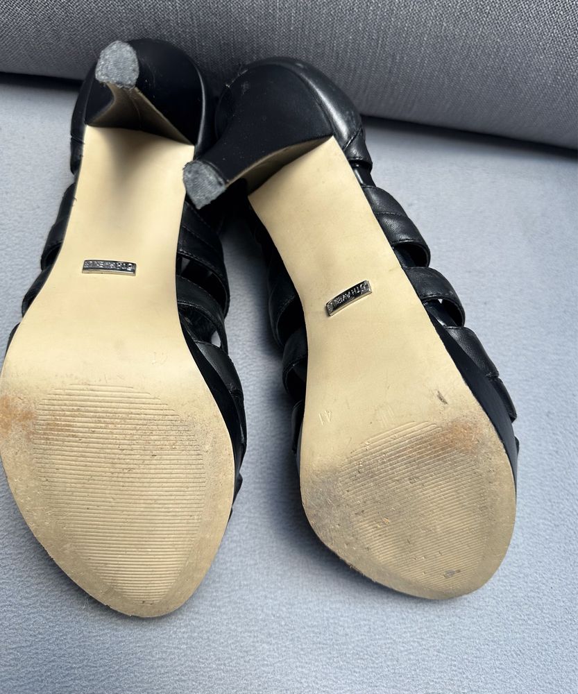 Sandalłki skórzane na szpilce ,buty,sandały na obcasie ,