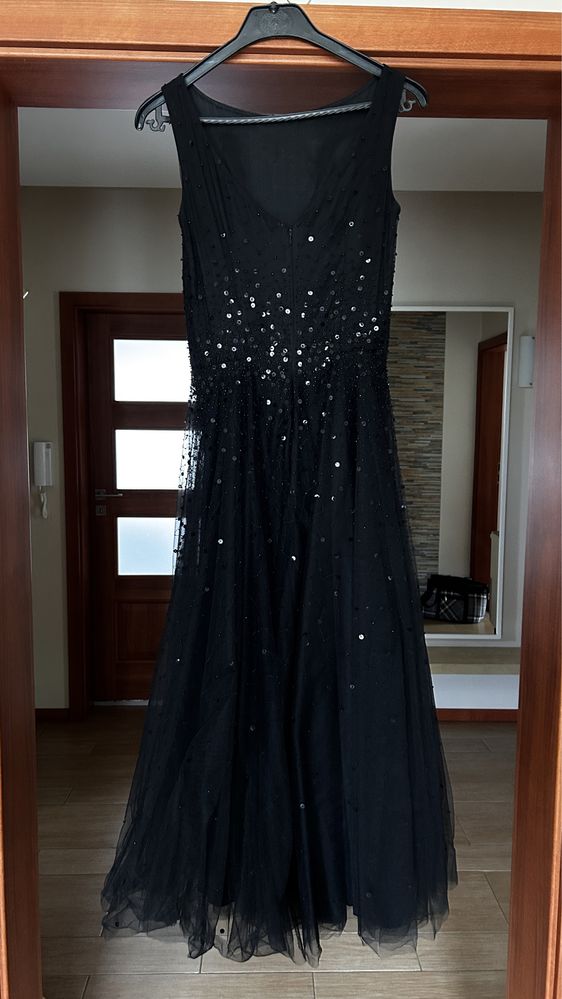 Monnari sukienka wieczorowa, studniówka, czarna, 34, stan idealny