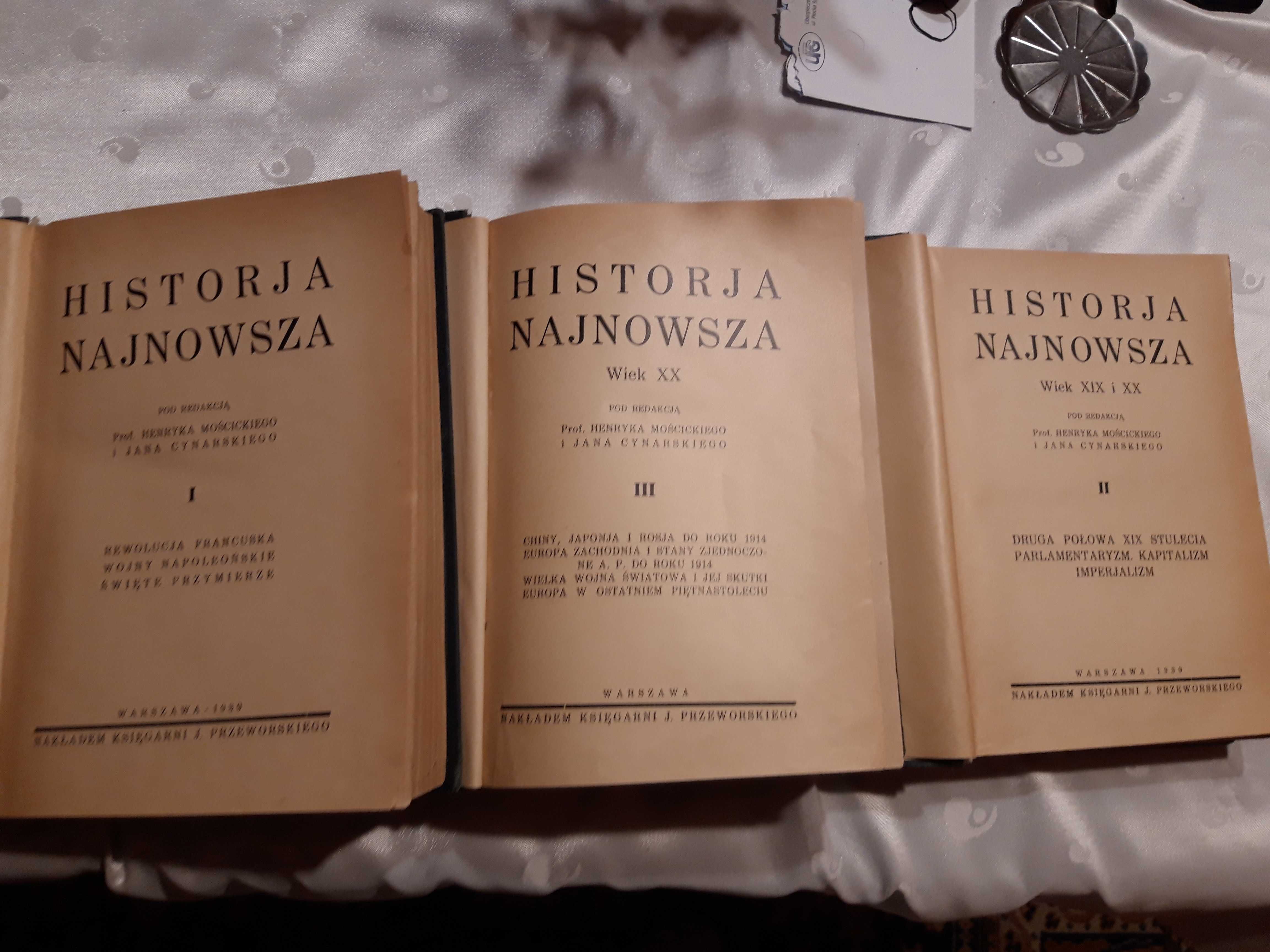 Historia Najnowsza,T.1-3 -Mościcki,Cynarski- 1939,opr.,ilustr.