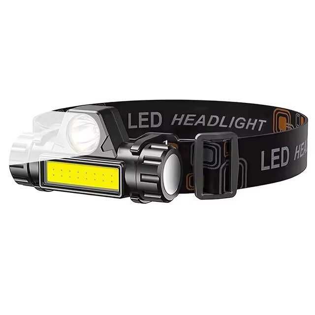 Фонарь налобный аккумуляторный с двумя источниками света