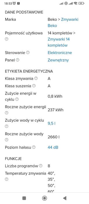 Sprzedam nową zmywarkę