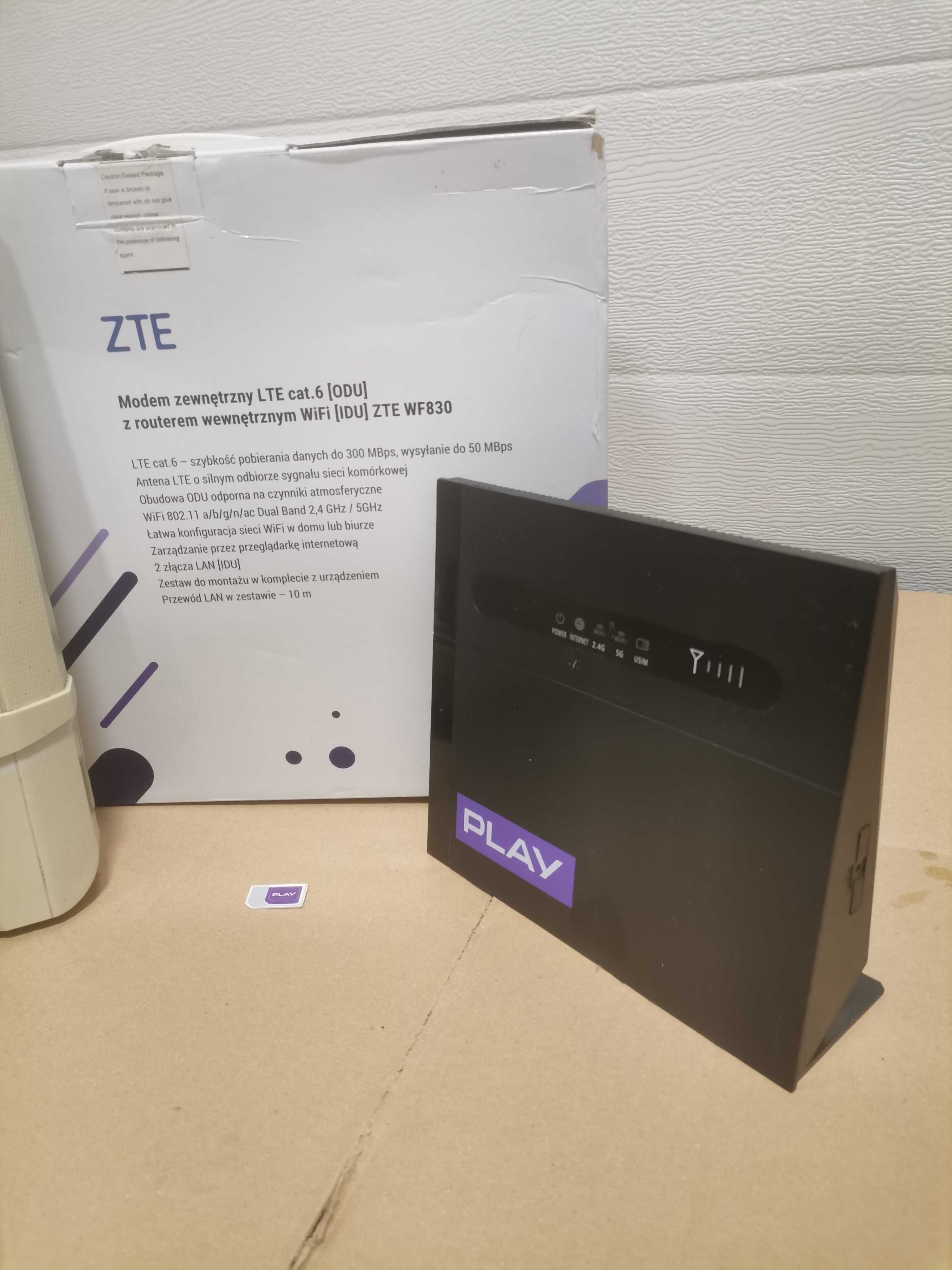 Zestaw zewnętrzna antena ZTE LTE oraz  router