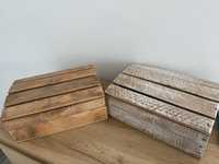 Komplet 2 drewnianych szkatułek