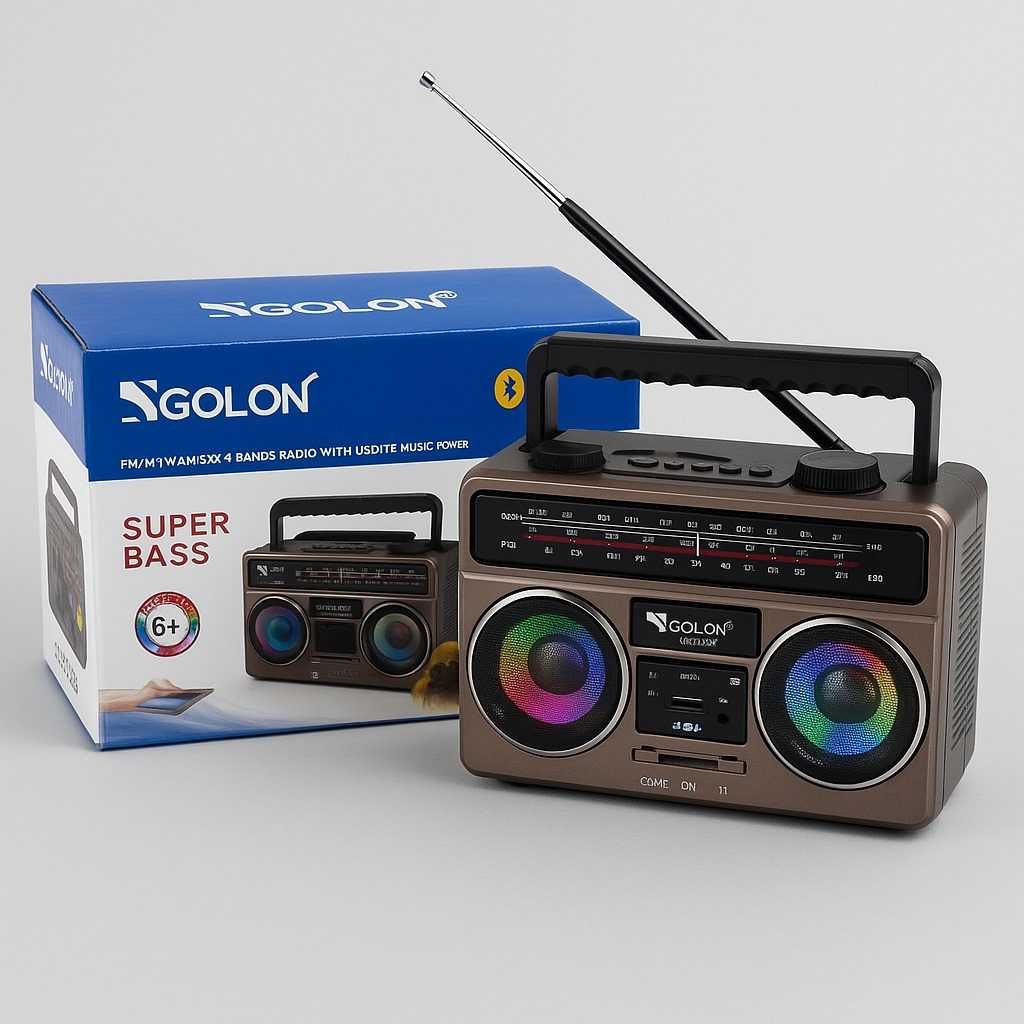 Rádio 4 Bandas com Leitor de Música USB/TF e Super Bass
