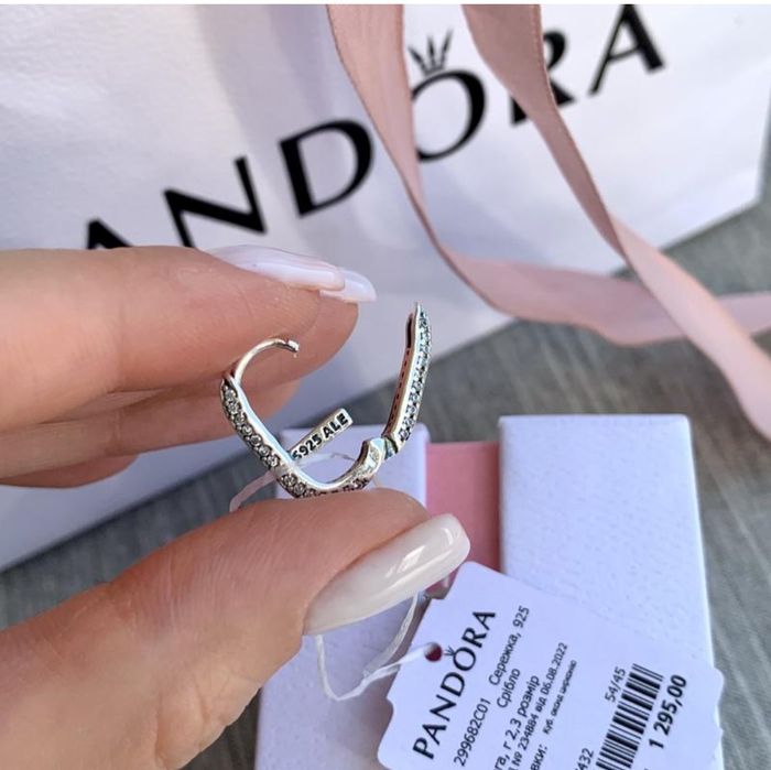 Сережки пандора оригінал Pandora нові срібні прикраси