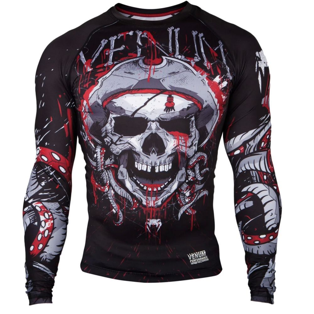 РАШГАРД Термуха Venum Pirate 3.0 Rashguard LONG SLEEVES BLACK RED