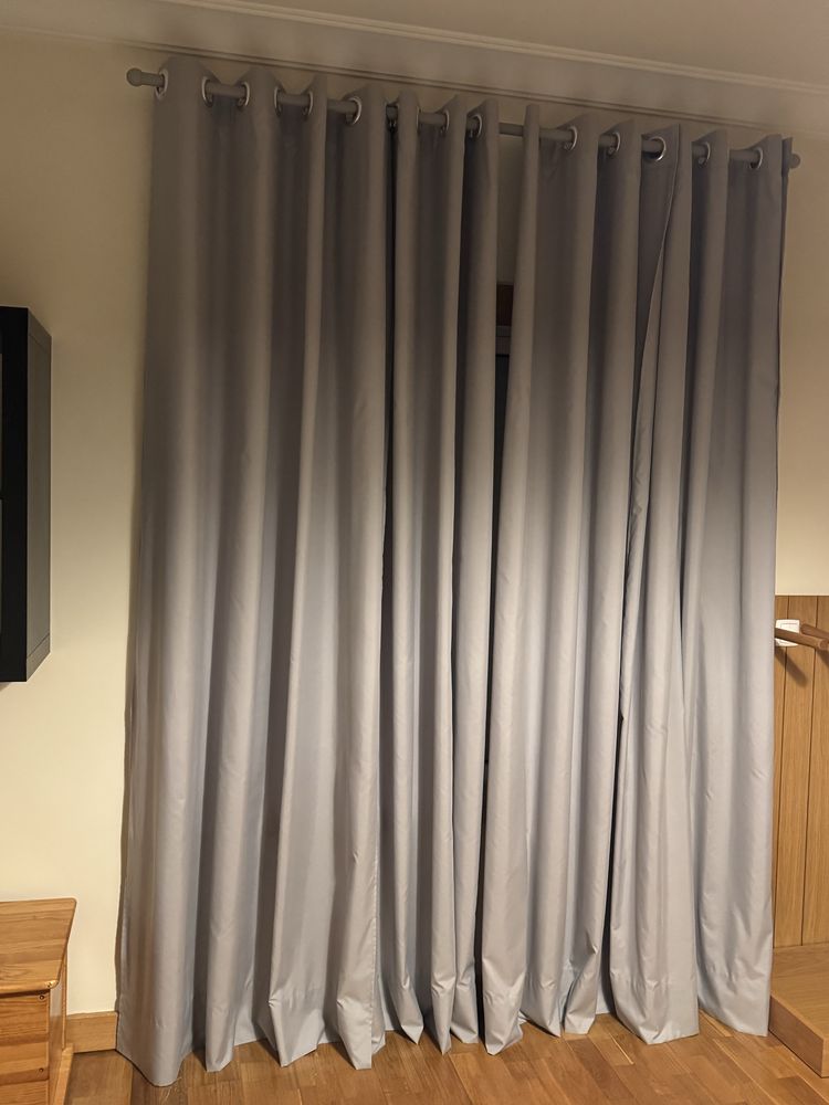4 cortinados cinza