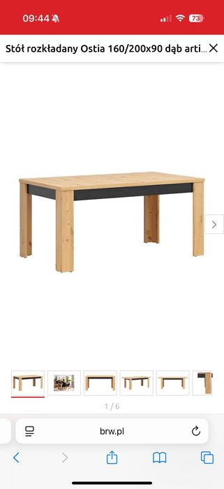 Stół 160/200x90 BRW Ostia