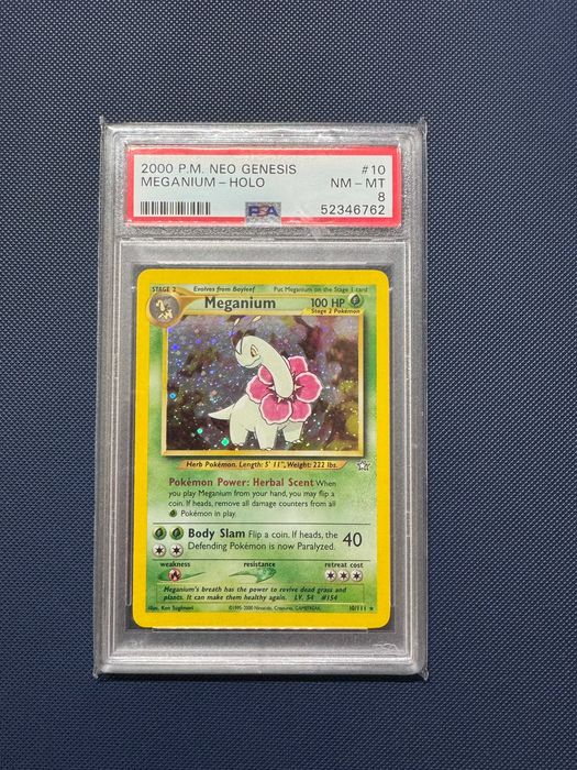 Pokemon Neo Genesis Holo Meganium PSA 8