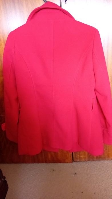 Casaco vermelho feminino de inverno para adolescente
