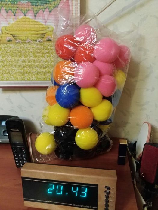 Мячи поролоновые 6 см для фокусов и тенниса