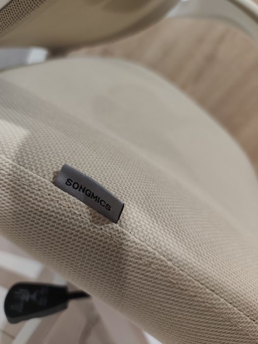 Krzesło biurowe,obrotowe,beżowy, fotel songmics