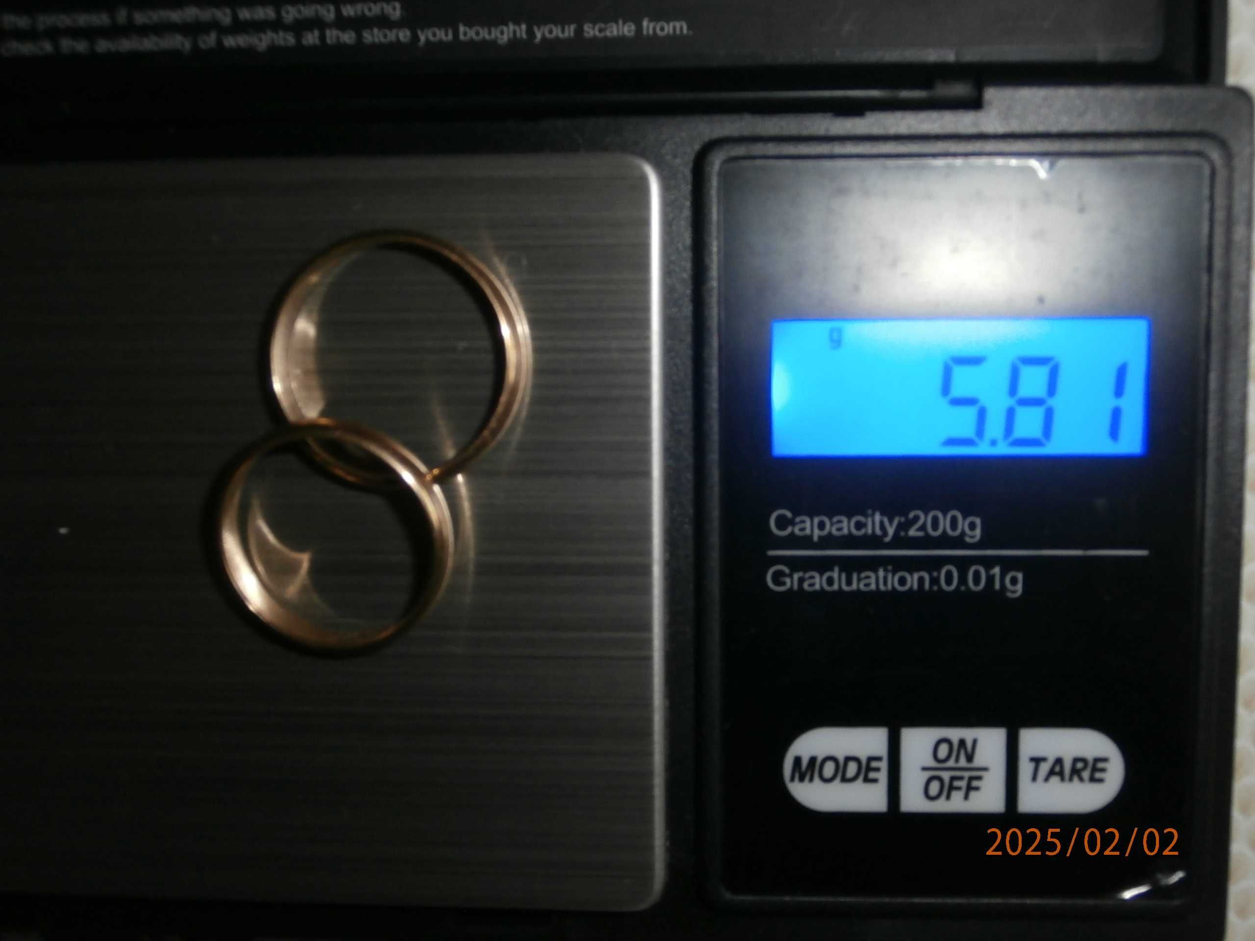 Złote obrączki dwie sztuki 5,81g pr. 585 - czytaj opis/patrz zdjęcia