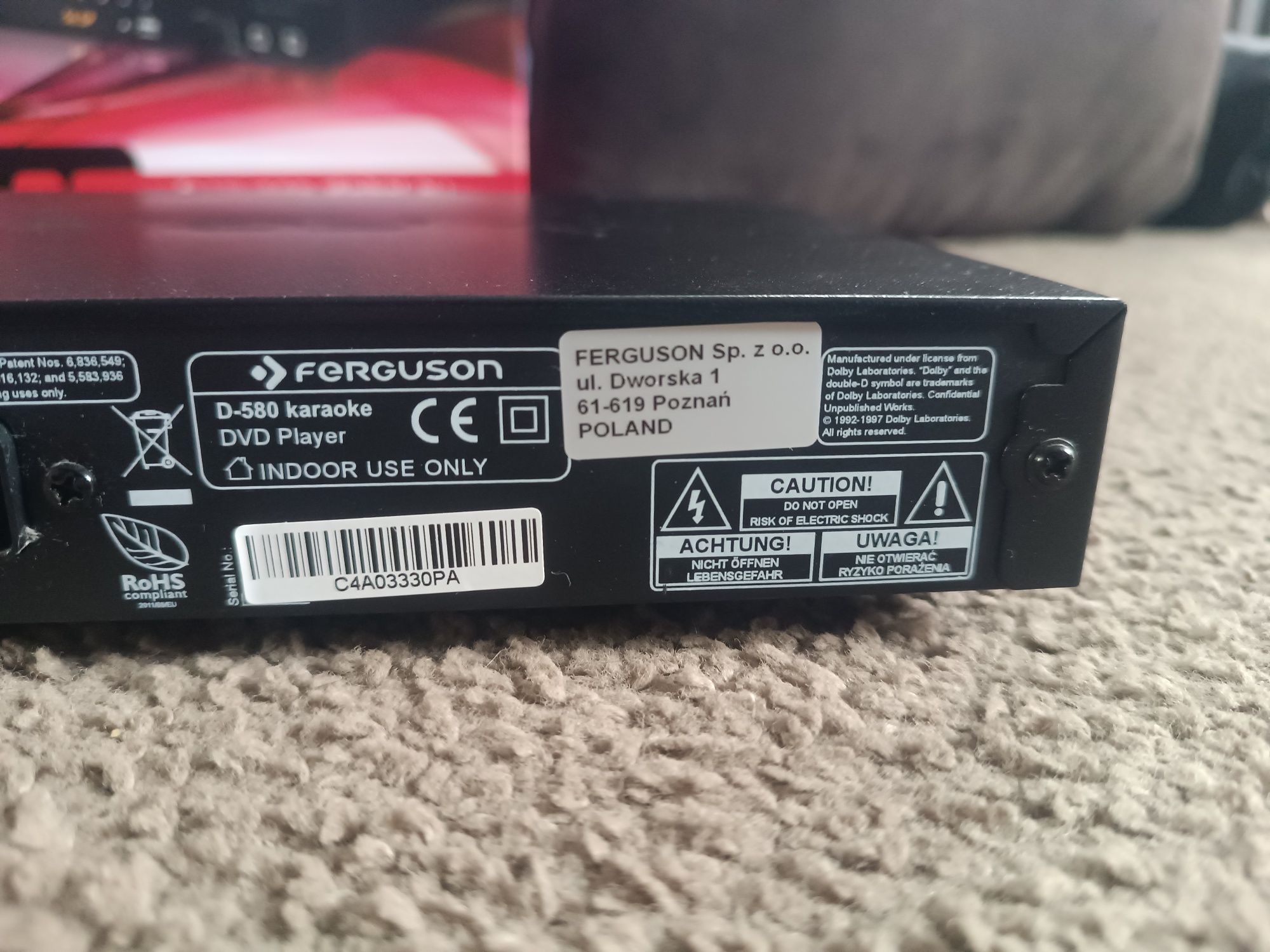 Odtwarzacz DVD Ferguson D-580