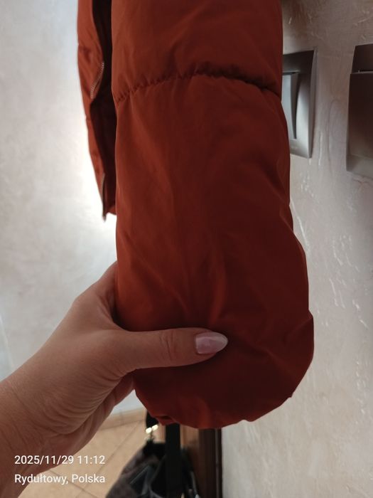 Kurtka zimowa kolor ciemny pomarańcz -rudy