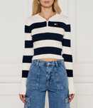Sweter z kapturem cropped z logo Tommy Jeans L