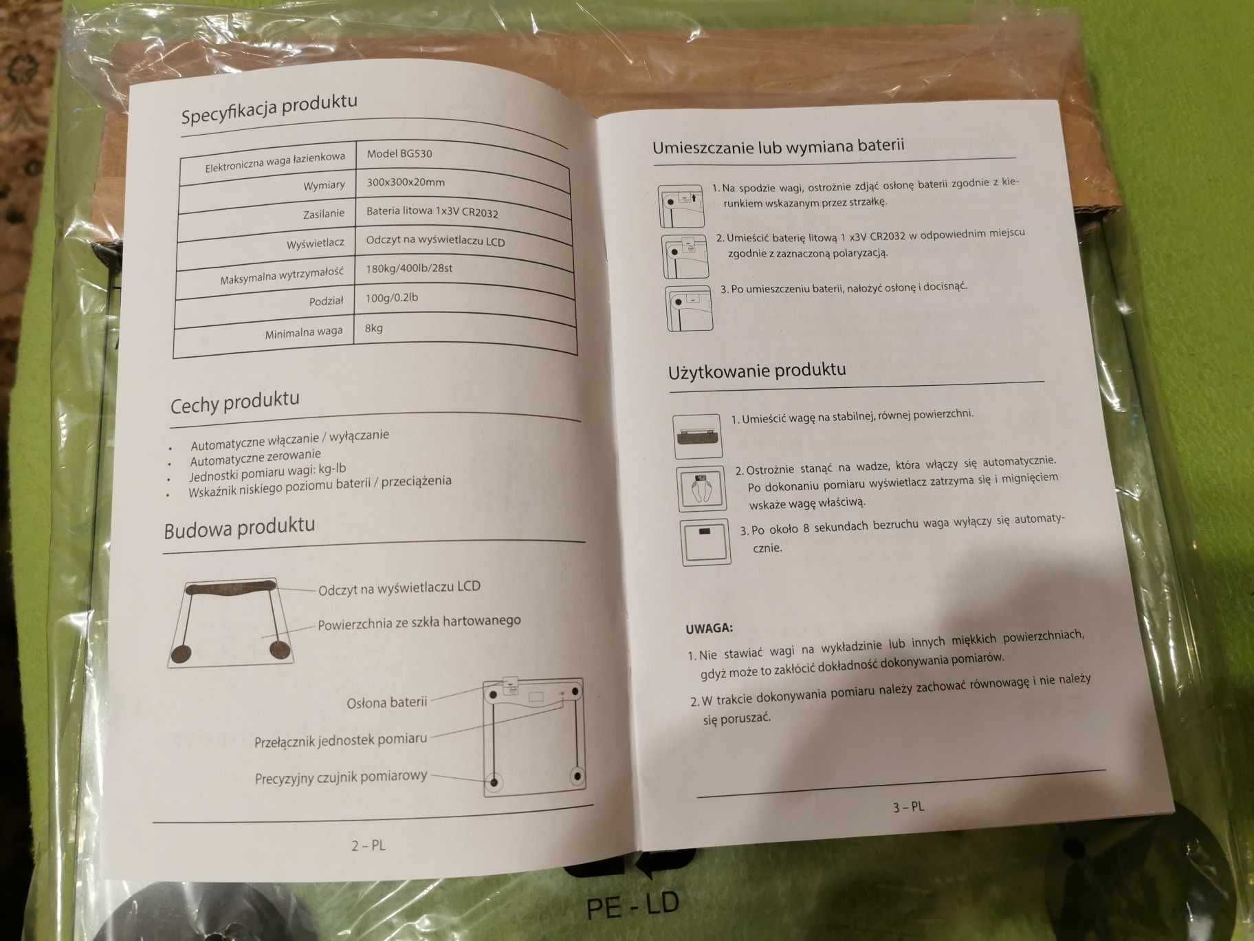 Elektroniczna waga łazienkowa RICCO BG 530
