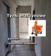 Tynki maszynowe, cementowo-wapienne/gipsowe/hybrydowe, kuj-pom