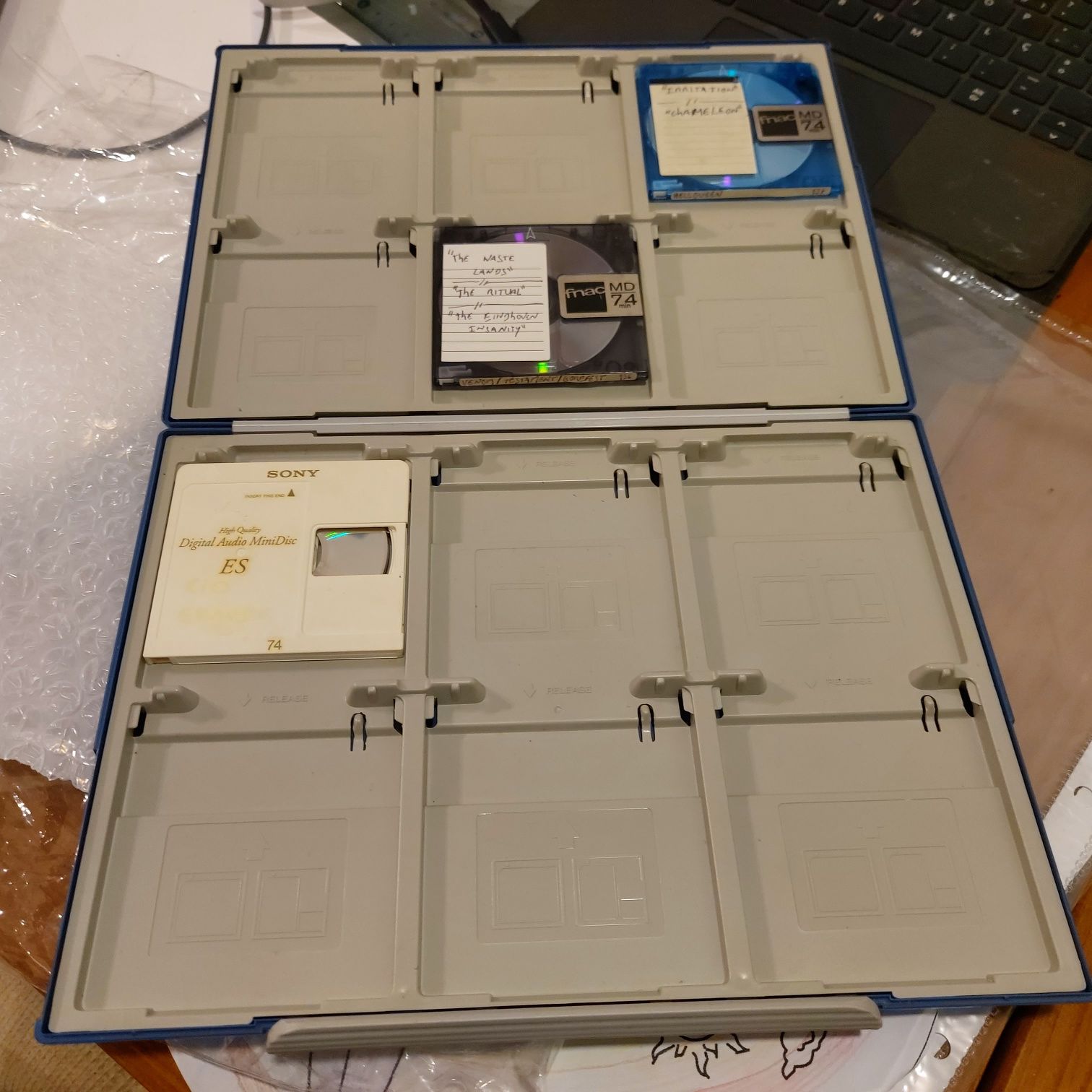 Caixa de transporte de discos minidisc MD