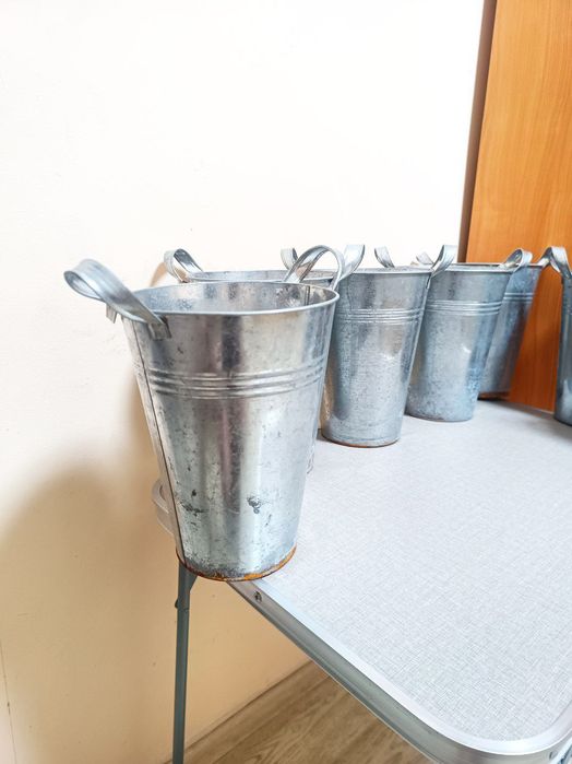 Металлическое ведро 4 литра для цветов, воды, декора