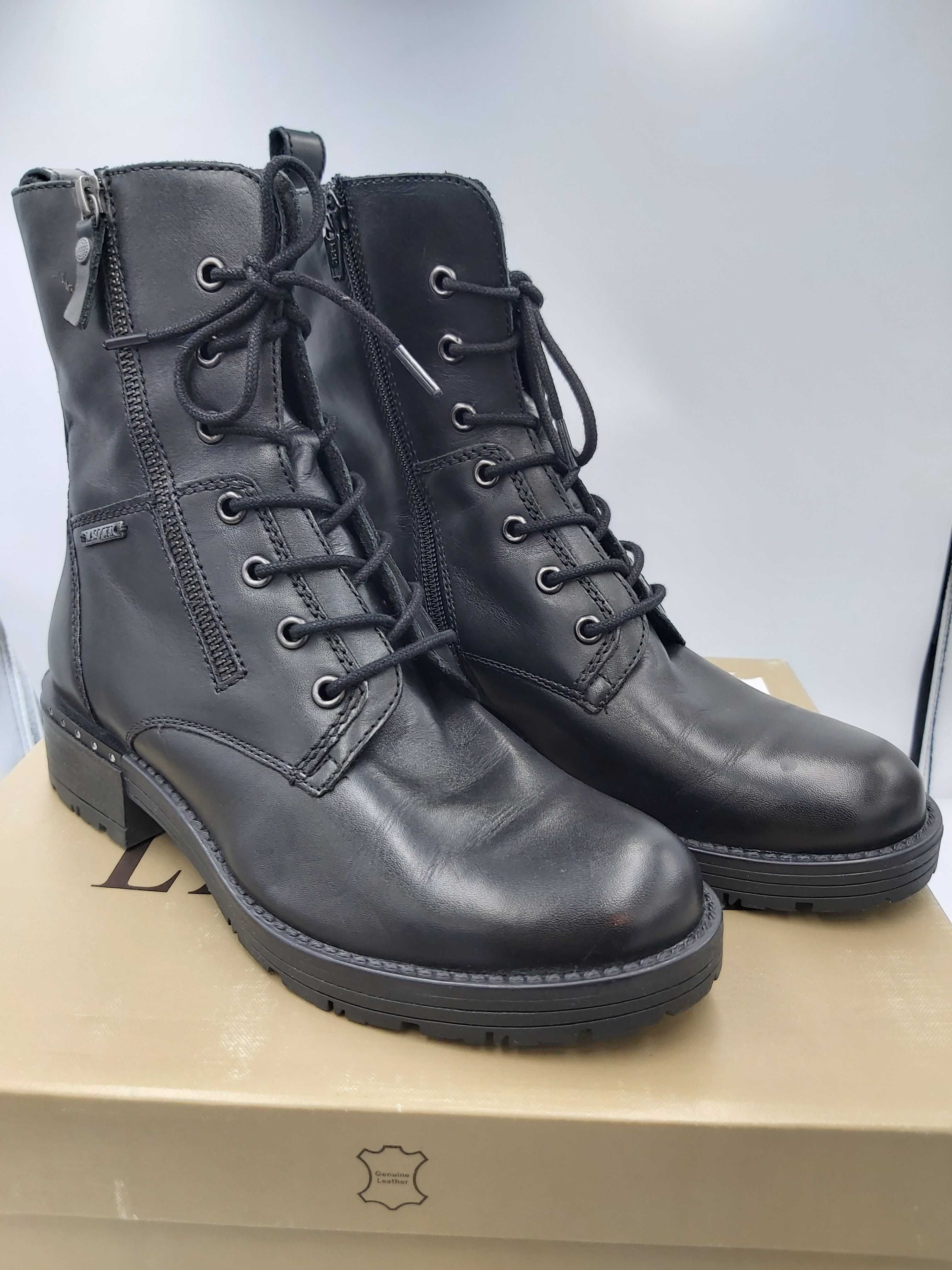 Buty LASOCKI kozaki botki czarne sznurowane rozmiar 38