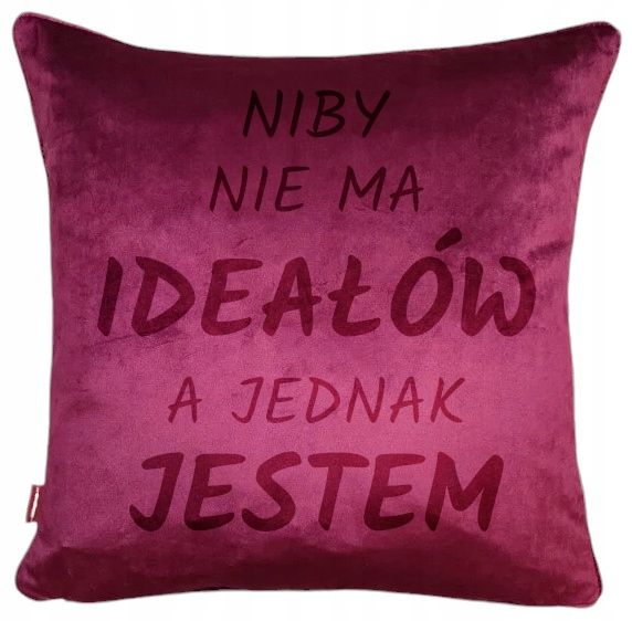 Poszewka welurowa z poduszką 40x40 Niby nie ma ideałów a jednak jestem