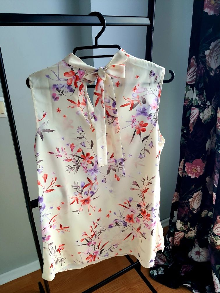 Bluzka koszula półgolf z motywem kwiatowym wiązana George rozmiar 38
