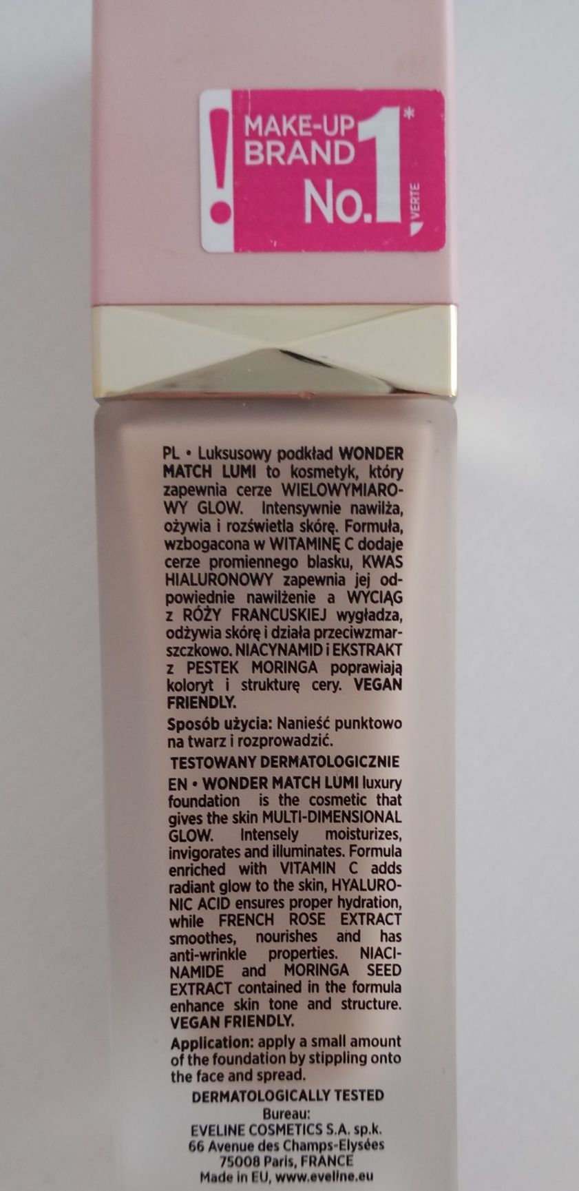 Eveline Cosmetics Wonder Match Lumi 10 Vanilla podkład do twarzy 30 ml