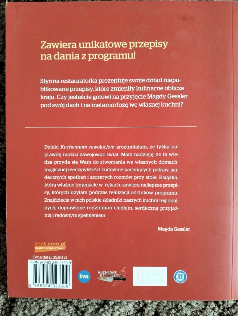 "kuchenne rewolucje" przepisy Magdy Gessler. Książka kucharska