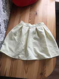 Spódniczka pastelowa żółta pudrowy rozkloszowana wiosenna spódnica