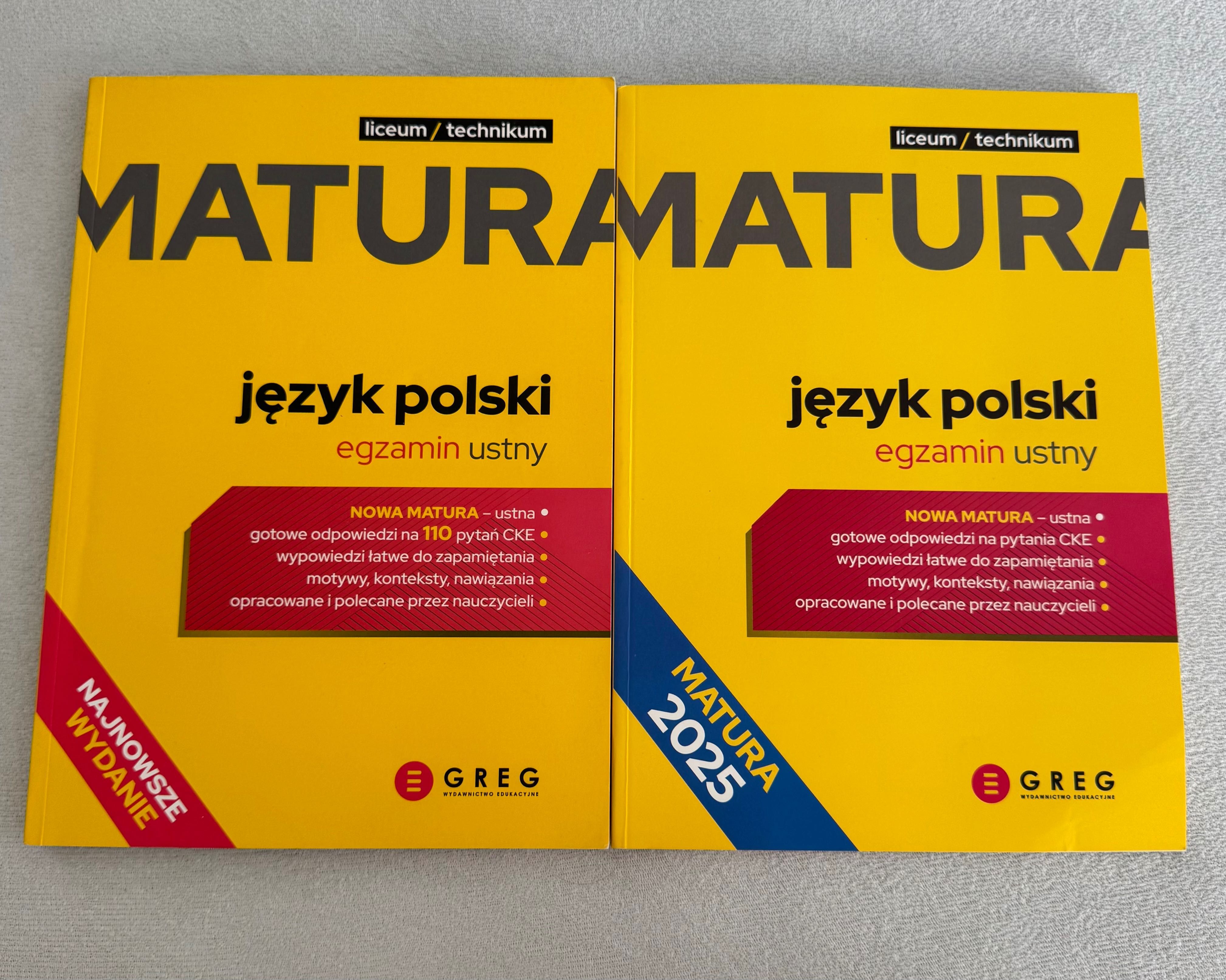 Matura język polski ustny 2025 i 2024