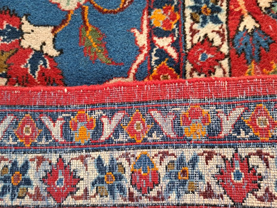 Antyczny perski ręcznie tkany wełniany dywan Isfahan 210x285cm